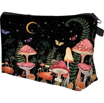 Kosmetická taška Houbová cestovní zipová taštička na kosmetiku | kosmetická taštička, cestovní taštička - L