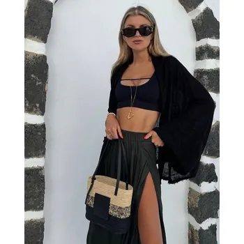 BeChick Černý bavlněný top/kimono Cali Bechick ❤