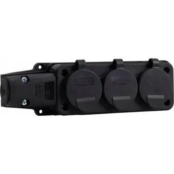 Elektrická zásuvka Černý rozbočka elektrických proužků F-Elektro