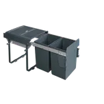 Výsuvný odpadkový, 2-koš, Komfort 2x20 l + set pro úchycení dvířek, antracit, K45 (Výsuvný odpadkový 2-koš Komfort 2x20 l + set pro úchycení dvířek, antracit, K45)