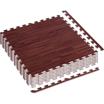 podložka na cvičení MOVIT Sada ochranných podložek, tmavé dřevo, 3 m²