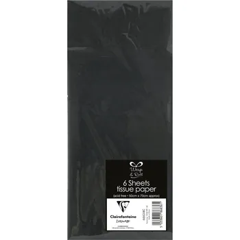 Výtvarná sada CLAIREFONTAINE hedvábný papír - černý, 6 ks, 50x70 cm