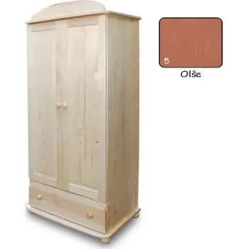 Šatní skříň PUPPOLINA Skříň dřevěná Julie, Olše