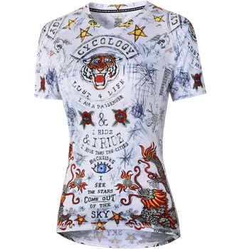 cyklistický dres MTB dres CYCOLOGY City of Angels, dámský, krátký rukáv