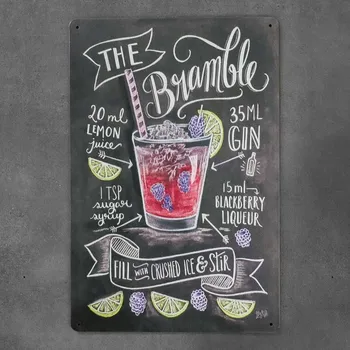 Obraz Dekorativní kovová cedule BRAMBLE