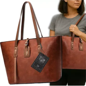 Kabelka Velká kožená kabelka hnědá