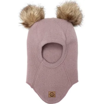 Kojenecká čepice MIKK-LINE KUKLA S BAMBULEMI MIKK-LINE, TWILIGHT MAUVE, MERINO VLNA Velikost: 74-80