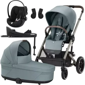 Kočárek CYBEX Set Balios S Lux + korba + adaptéry + Cloud G i-Size + základna G 2025 Stormy Blue (Taupe Frame)