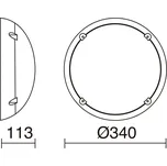 Cristher Alba E27 přisazené svítidlo černé 340mm