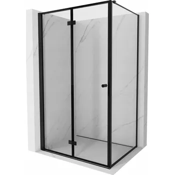 MEXEN MIST-F SPRCHOVÝ KOUT SKLÁDACÍ LEVÝ 70X75 CM ČERNÝ RÁMEČEK ČERNÝ