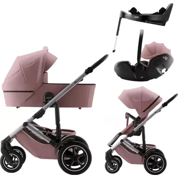Kočárek Britax Set kočárek Smile 5Z + hluboká korba + autosedačka Baby-Safe PRO + Vário Base 5Z 2025 Dusty Rose