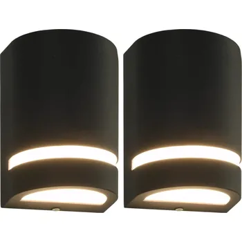 Venkovní osvětlení vidaXL Venkovní nástěnná svítidla 2 ks 35 W černá půlkruhová