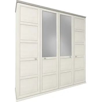 Šatní skříň Čtyřdveřová šatní skříň Camron - Black Red White - BRW Borovice aurelio/Madagaskar 204x209.2 cm