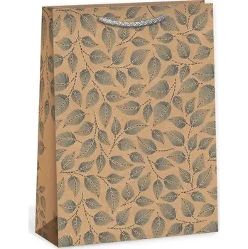 Dárková taška ARGUS Papírová dárková taška "NATUR" (přírodní) T5, Lístečky