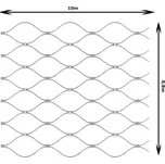 Nerezová lanková šíť šířka 0,8m, oko 50x50mm, EB2-1st5-50x50 rozměr sítě: 0,8m x 10m