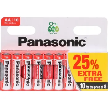 Článková baterie Zinko-uhlíková baterie Panasonic AAA (R3) 10 ks
