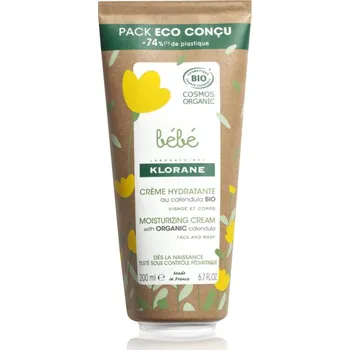 Kosmetika Klorane Bébé Calendula hydratační krém pro dětskou pokožku s BIO měsíčkem lékařským 200 ml