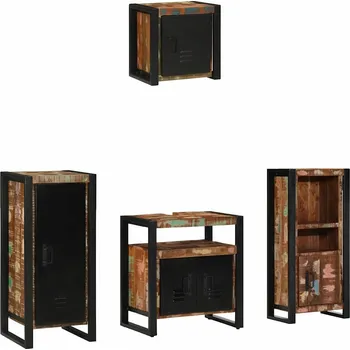 Koupelnový nábytek vidaXL Sada koupelnového nábytku 4 pcs Masivní obnovované dřevo [3305645]