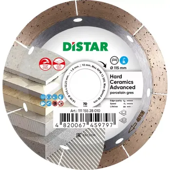 Řezný kotouč DISTAR diamantový kotouč 1A1R 115 HARD CERAMICS ADVANCED (Ref. 11115528010)
