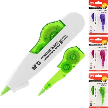 Korektor páska + náhradní náplň M&G (5 mm x 6 m) - 3 barvy