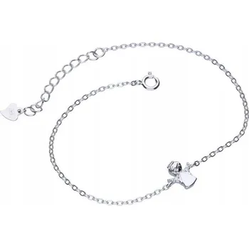 Náramek Stříbrný náramek 925 s andílkem a zirkony