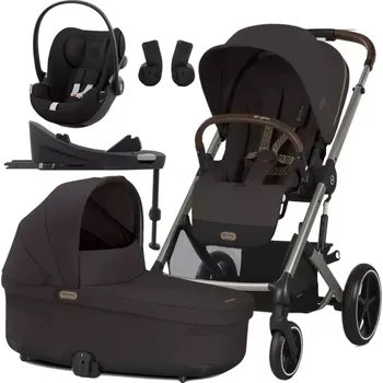 Kočárek CYBEX Set Balios S Lux + korba + adaptéry + Cloud G i-Size + základna G 2025 Chocolate Brown (Taupe Frame)