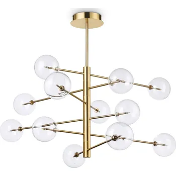 Ideal Lux Equinoxe G4 závěsný lustr Mosaz / 12 / Čiré