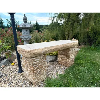 Zahradní dekorace ZahradniDekorace Kamenná lavička Natur 100, masivní přírodní pískovec, 100 cm, 130 kg