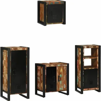 Koupelnový nábytek vidaXL Sada koupelnového nábytku 4 pcs Masivní obnovované dřevo [3305653]