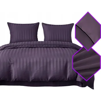 Povlečení Povlečení z damašku 160x200 FIALOVÉ Jemné proužky, Komfort, Dětský pokoj