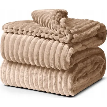 Prostěradlo Přehoz na postel z mikrovlákna pískový 160x200 měkký