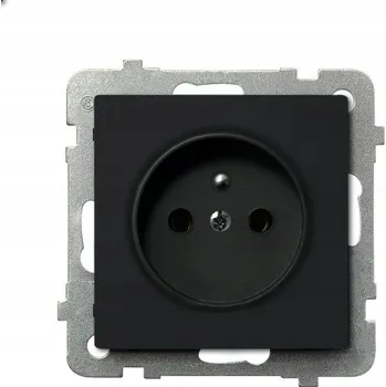 Elektrická zásuvka SONATA zásuvka jednoduchá s uzemněním černá OSPEL GP-1RZ/m/33