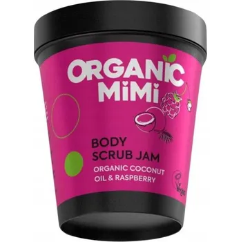 Tělový peeling ORGANICKÝ tělový džem-peeling MIMI Kokosový olej a Malina, 250 g
