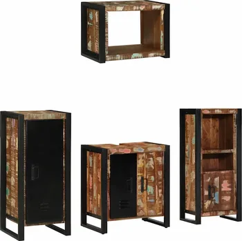 Koupelnový nábytek vidaXL Sada koupelnového nábytku 4 pcs Masivní obnovované dřevo [3305665]