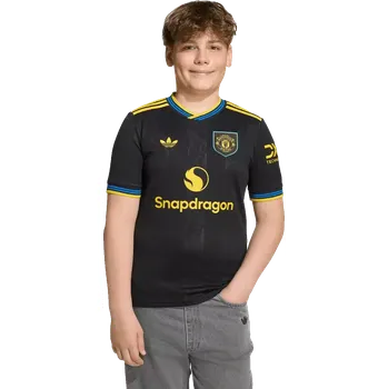 Dětský třetí fotbalový dres Adidas Manchester United 25/26 černý