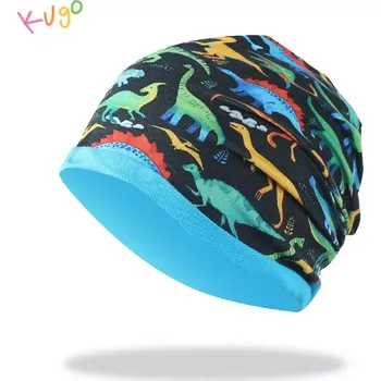 Čepice Chlapecká jarní/podzimní čepice Kugo CF5625 – dinosauři (bavlněná čepice pro kluky)