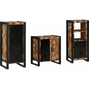 Koupelnový nábytek vidaXL Sada koupelnového nábytku 3 pcs Masivní obnovované dřevo [3305629]