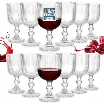 Sklenice Sklenice na víno Vilde Lines bezbarvá 340 ml 12 ks