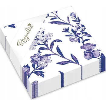 Papírový ubrousek Ubrousky Ozdobné květiny fialové Čtvercové 3vrstvé 20 kusů 33x33 cm