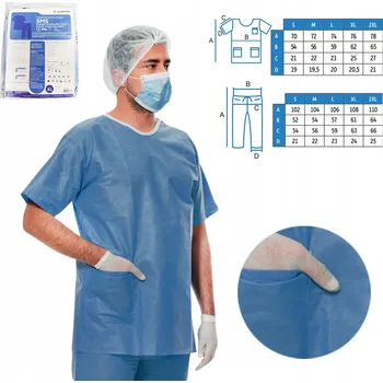 Jednorázový oděv Ochranný oděv k porodu pro tatínka mikina kalhoty M