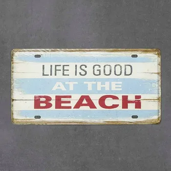 Obraz Dekorativní kovová cedule LIFE IS GOOD