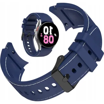 Řemínek na hodinky Tmavě modrý silikonový ozdobný řemínek S 20mm spona pro Samsung Galaxy 4 5 6 7