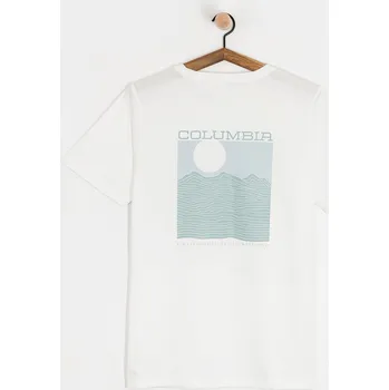 Pánské tričko Columbia Rapid Ridge (white/framed landscape) L, bílá