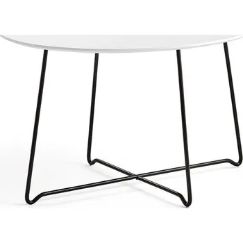 Konferenční stolek Konferenční stolek IRIS, oválný, 870x670 mm, černá, bílá deska