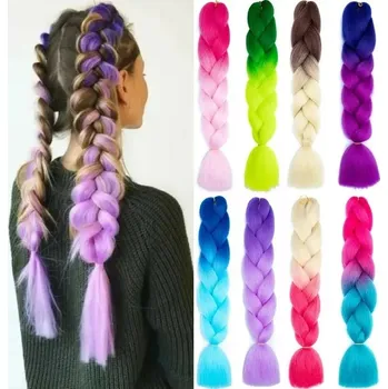 Příčesek Syntetické vlasy barevné ombre na copánky | VARIANT: C-42