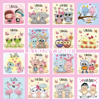 Panel bavlna - sada motivů-NP130 TY&JÁ ZVÍŘÁTKA Velikost: 20x20cm