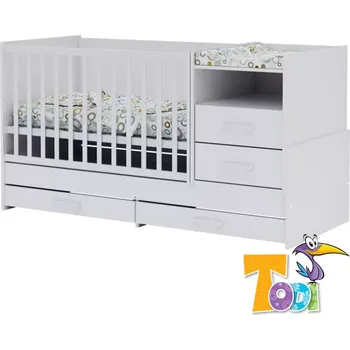 Dětská postýlka Todi Kombi postýlka 5v1 70x120 White Bunny