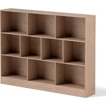 Knihovna Regál Costway 140 cm x 104 cm x 24 cm, odstíny hnědé