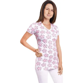 Zdravotnický oděv 2P SERVIS Triko dámské Vito Flora Růžová XL