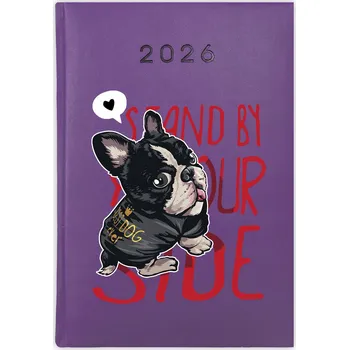 Kalendář Knižní kalendář 2026 A5 FunnyCase fialový